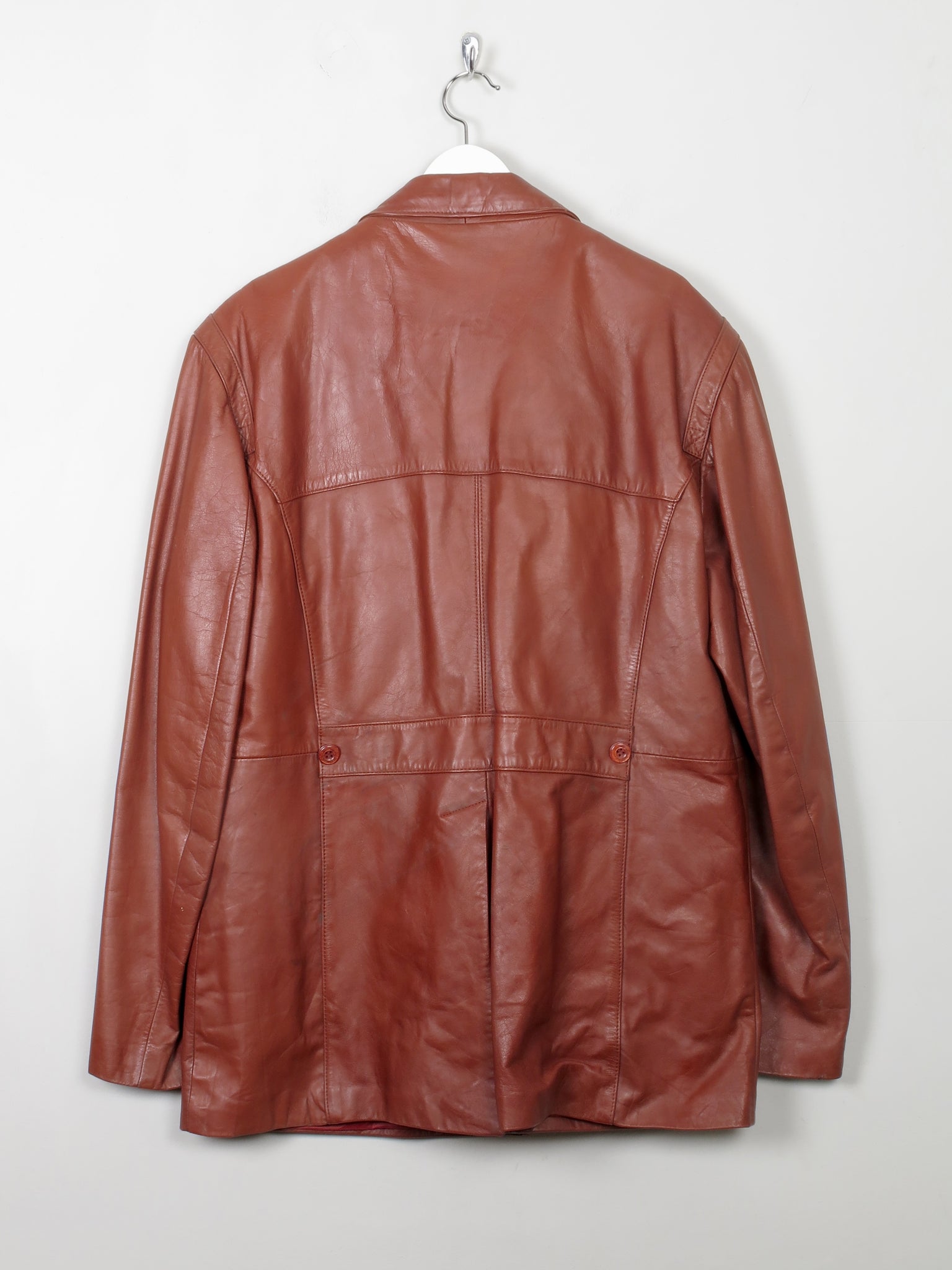 Men's Vintage Tan Leather Jacket L/XL/ 44