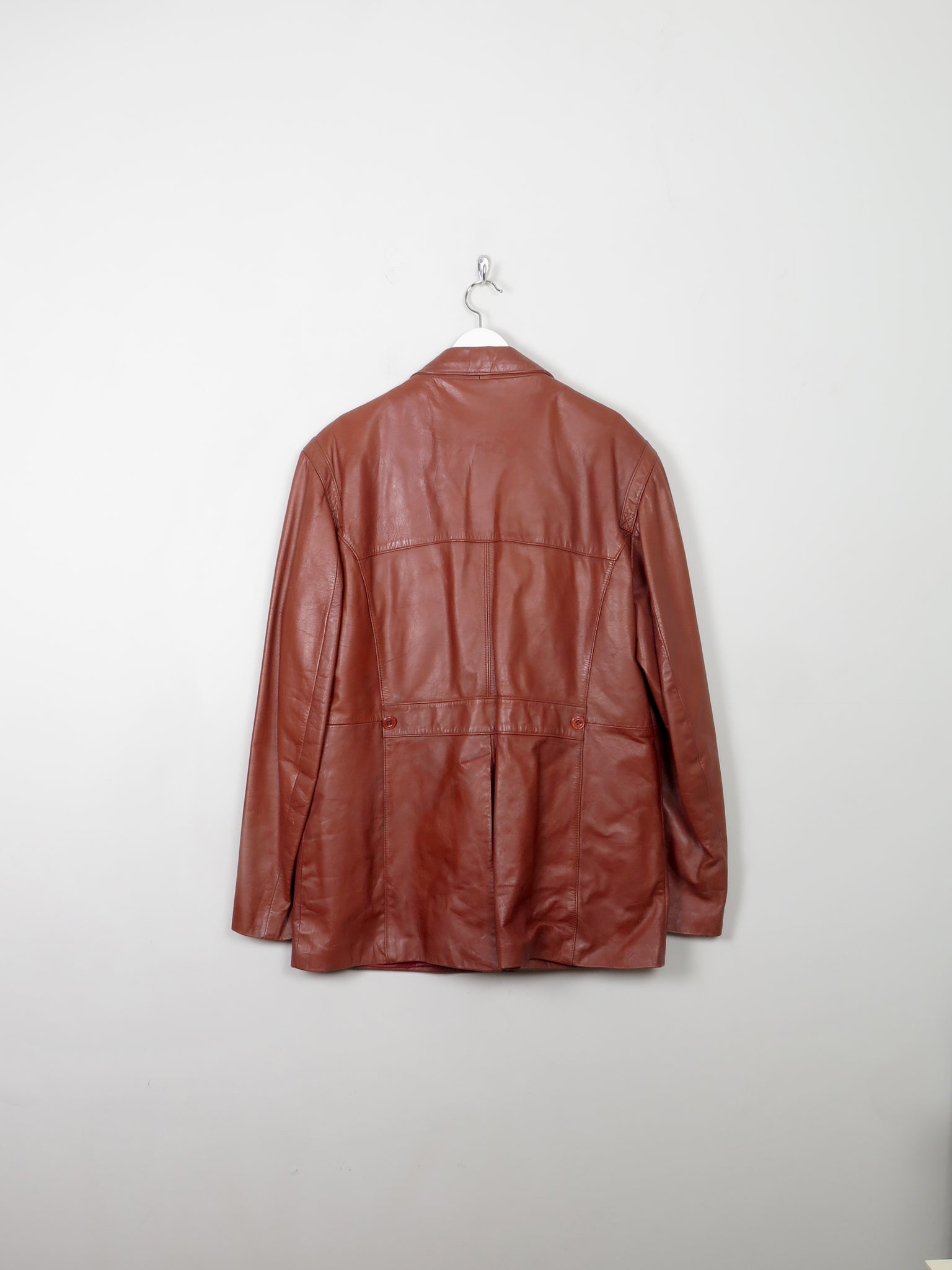 Men's Vintage Tan Leather Jacket L/XL/ 44