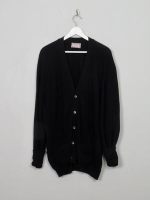 Men's Vintage Black Wool Cardigan L/XL