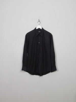 Men's Vintage Black Silk Shirt M