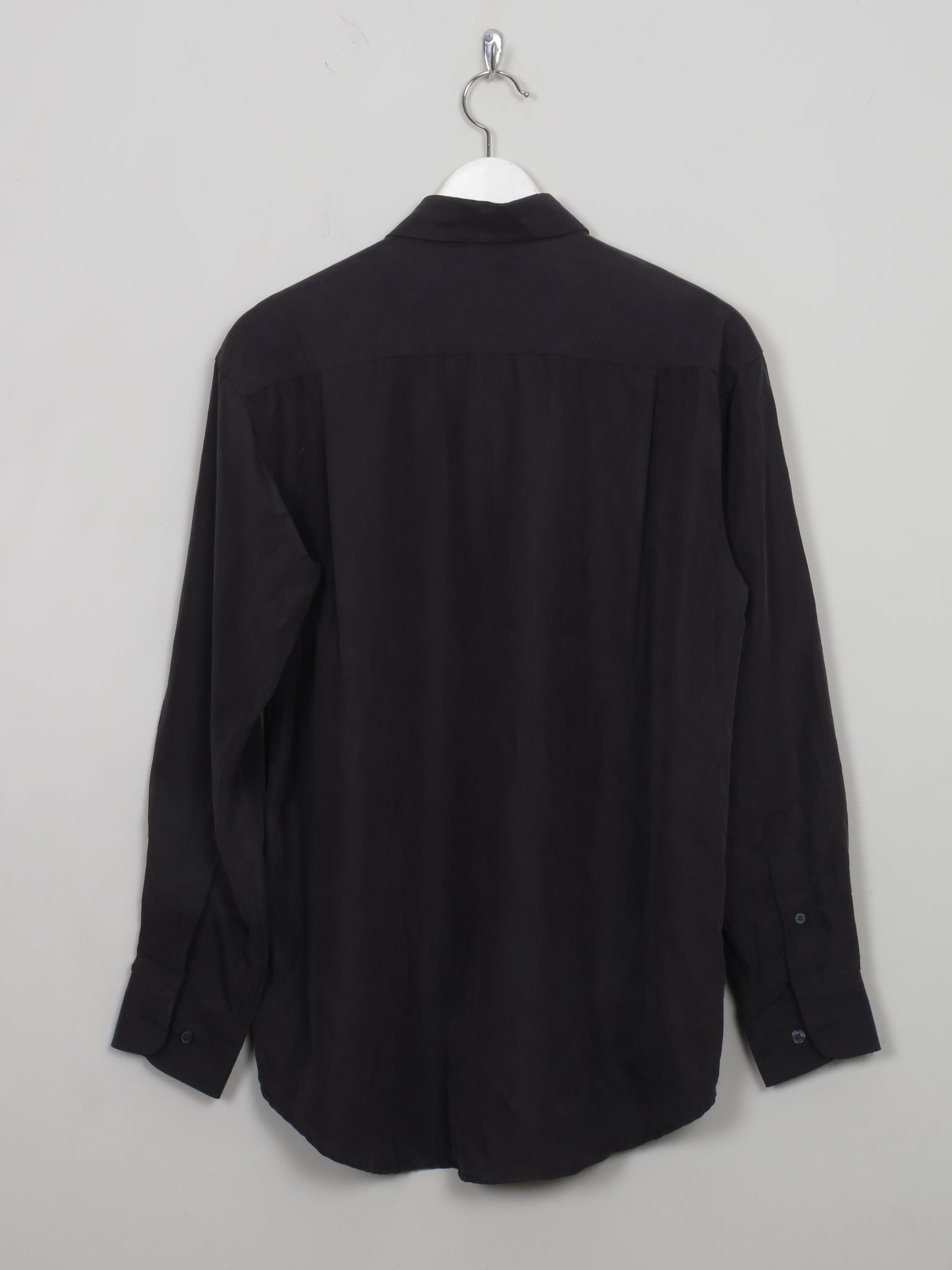 Men's Vintage Black Silk Shirt M