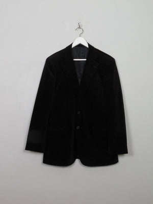 Men's Vintage Black Velvet Jacket With Pinstripe 42"