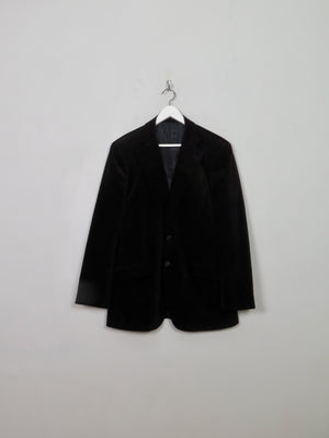 Men's Vintage Black Velvet Jacket With Pinstripe 42"