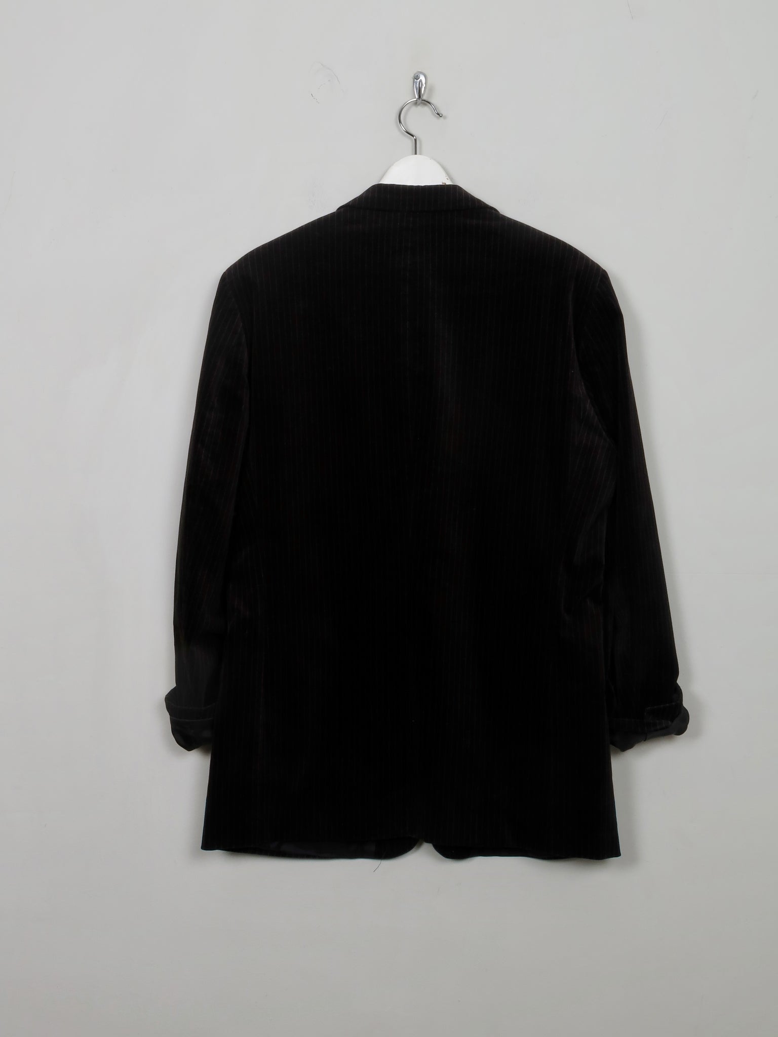 Men's Vintage Black Velvet Jacket With Pinstripe 42"