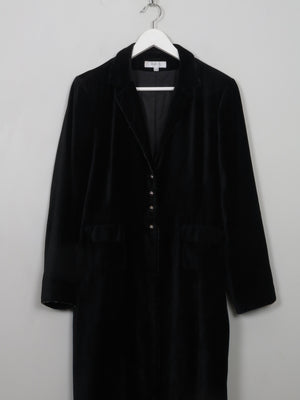 Women's Vintage Black Silk Velvet Coat