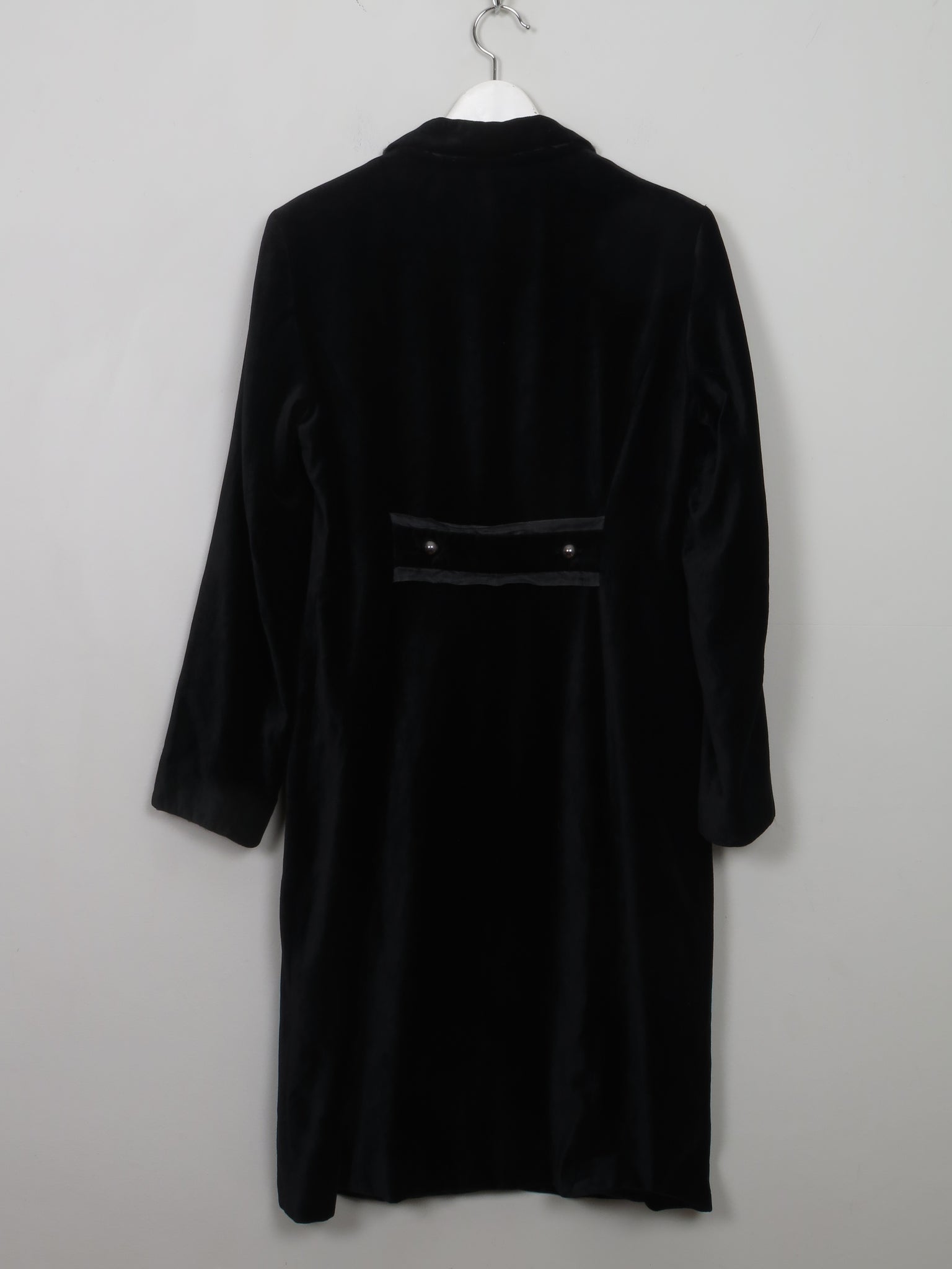 Women's Vintage Black Silk Velvet Coat