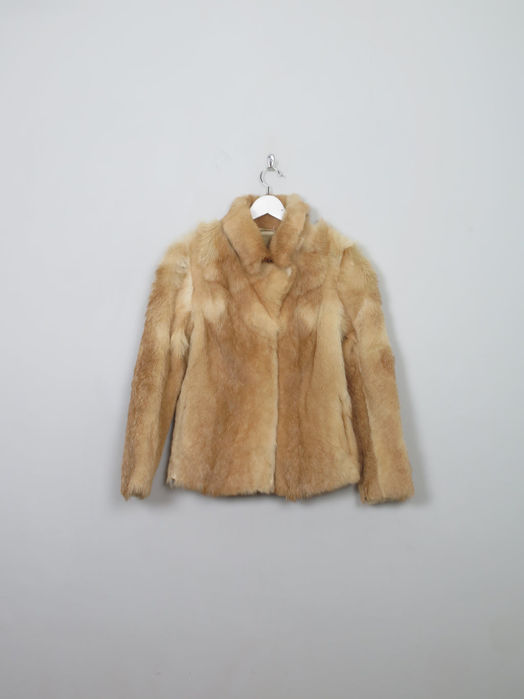 Women's Beige & Tan Vintage Fur Jacket S