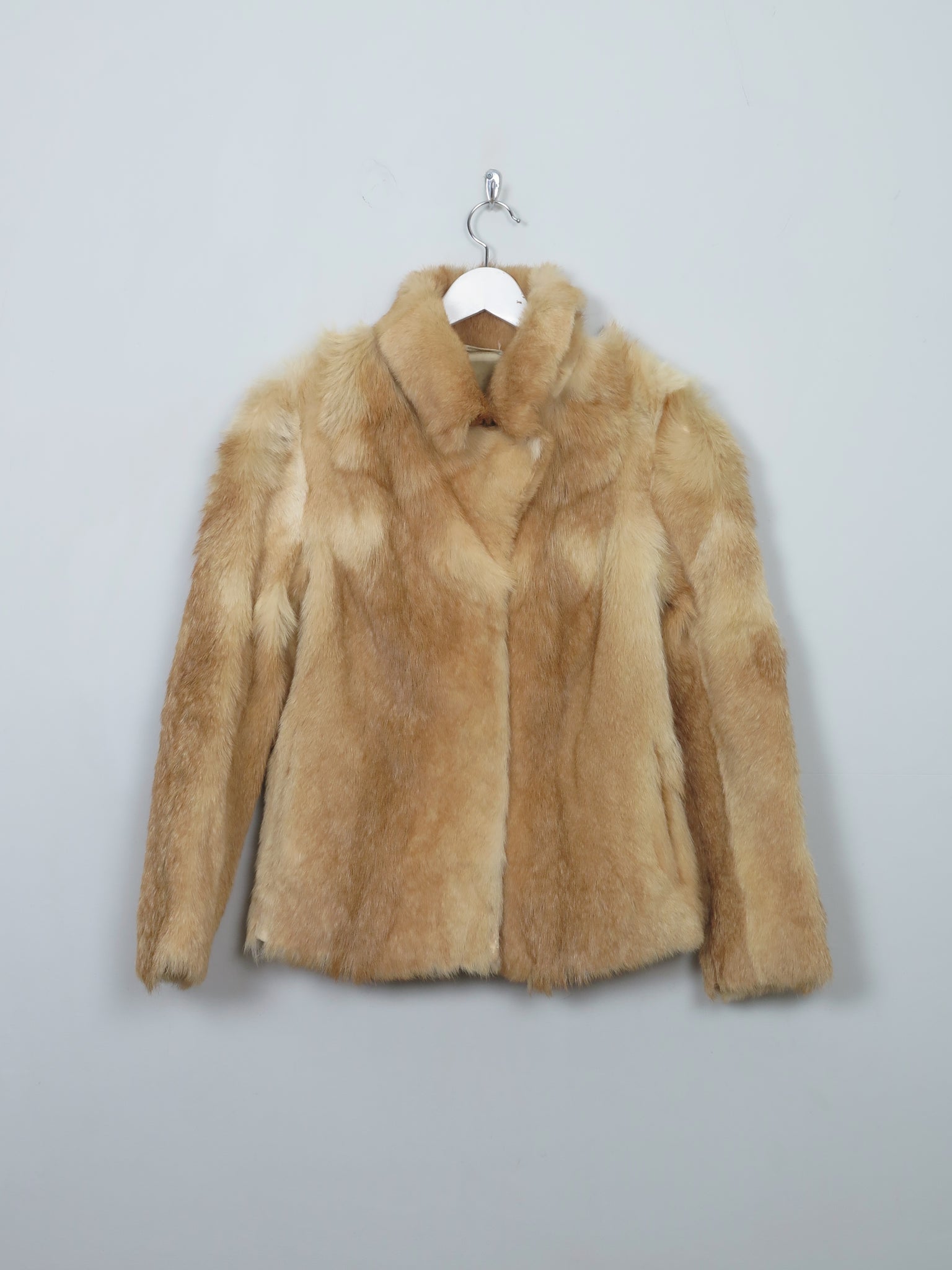 Women's Beige & Tan Vintage Fur Jacket S