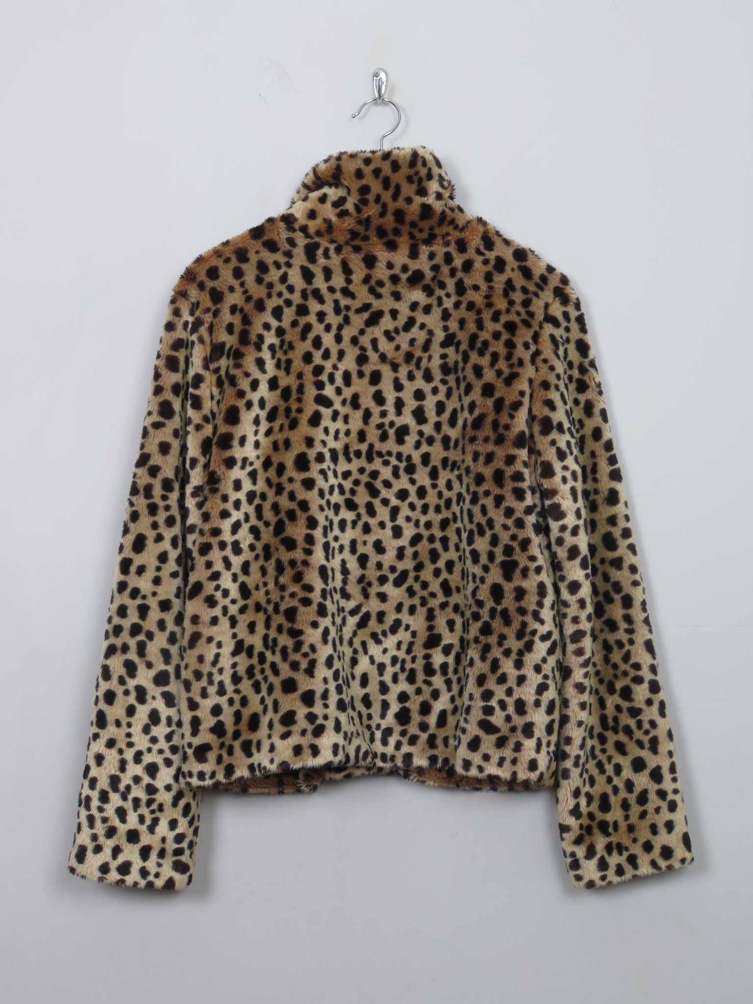 Women's Vintage Leopard Print Faux Fur Jacket S/M