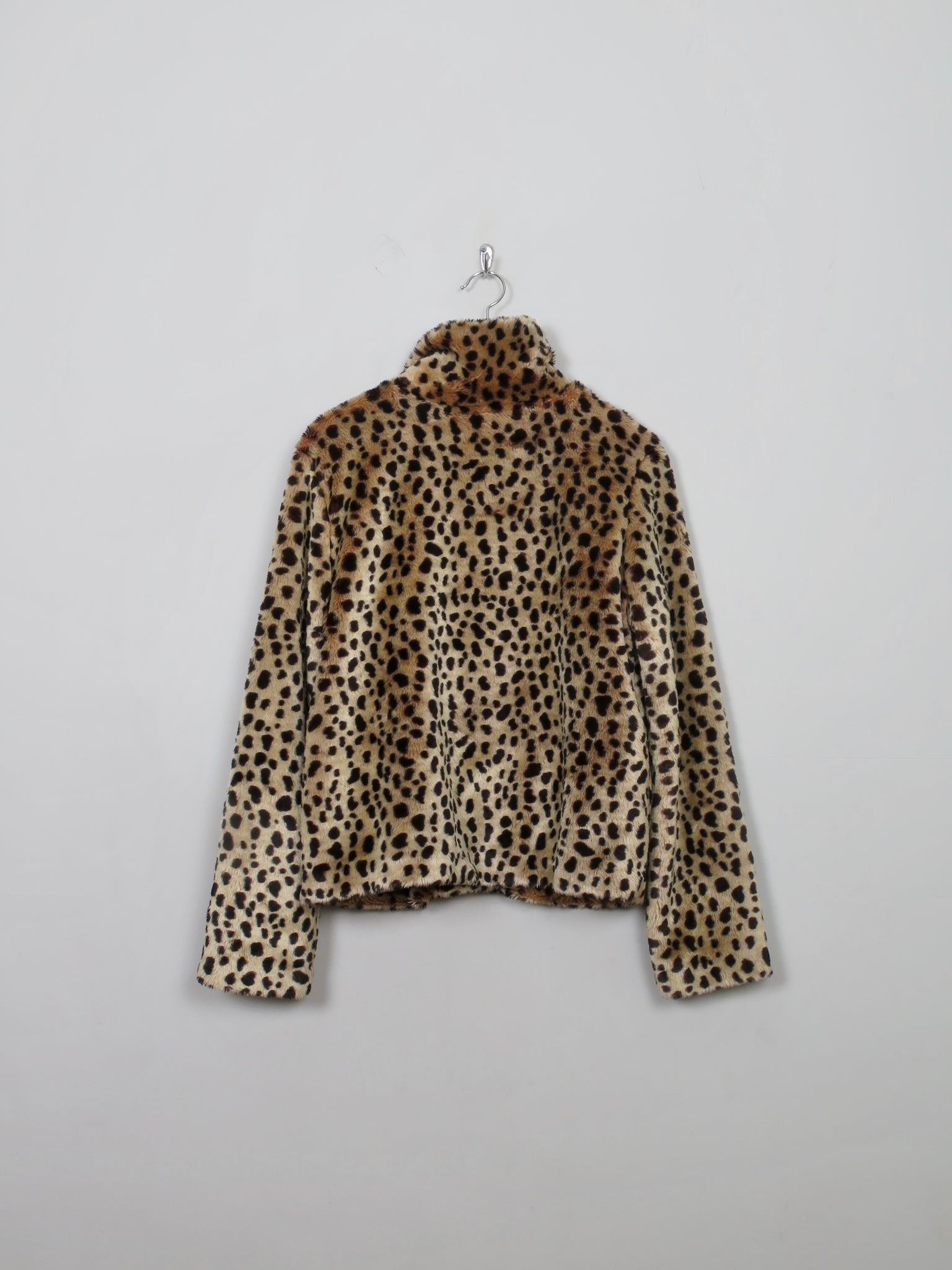 Women's Vintage Leopard Print Faux Fur Jacket S/M