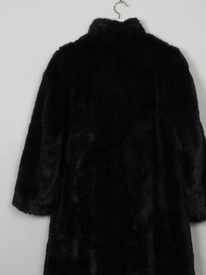 Women's Vintage Black Faux Fur Coat S/M