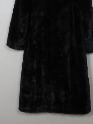 Women's Vintage Black Faux Fur Coat S/M