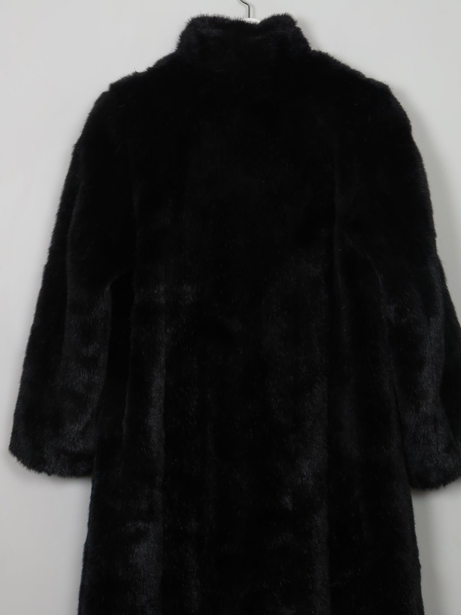 Women's Vintage Black Faux Fur Coat S/M