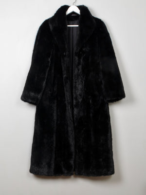 Women's Vintage Black Faux Fur Coat S/M