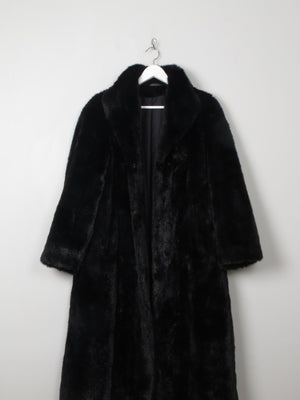 Women's Vintage Black Faux Fur Coat S/M