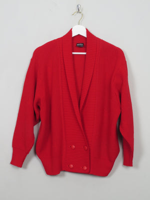 Women's Vintage Red Cropped Cardigan S/M - The Harlequin