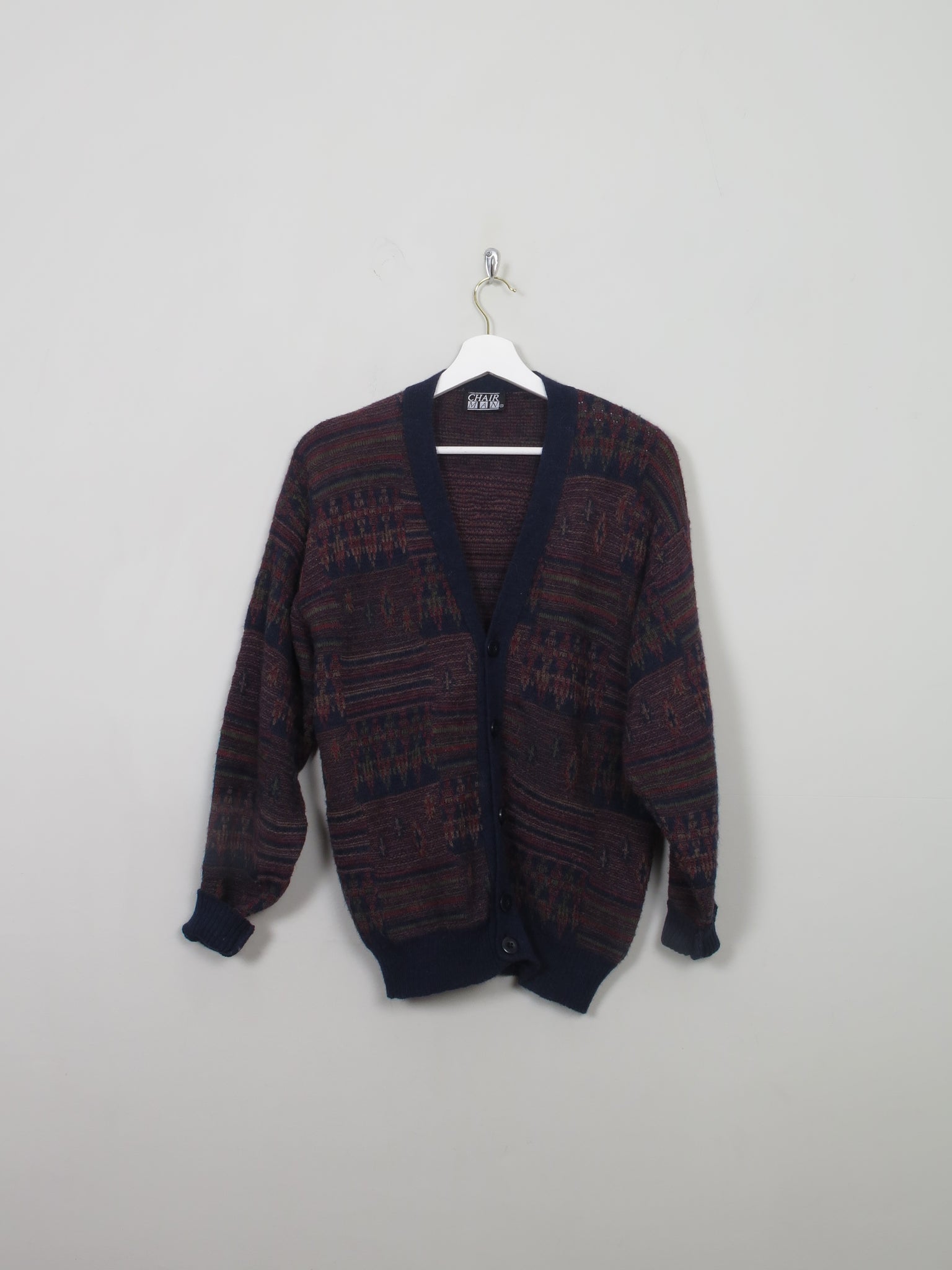 Men's Vintage Patterned Cardigan XS - The Harlequin