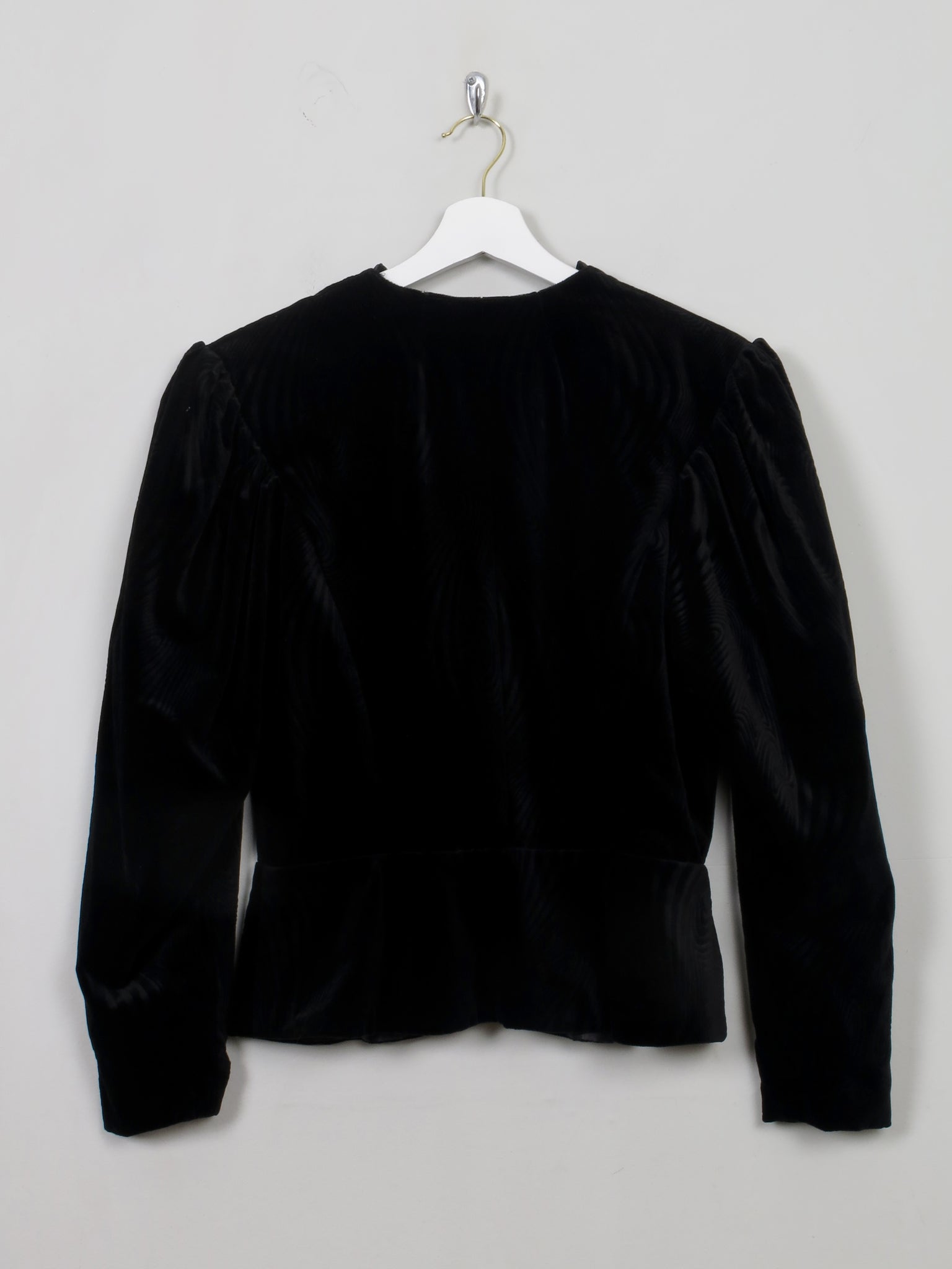 Womren's Vintage Black Velvet Jacket S - The Harlequin