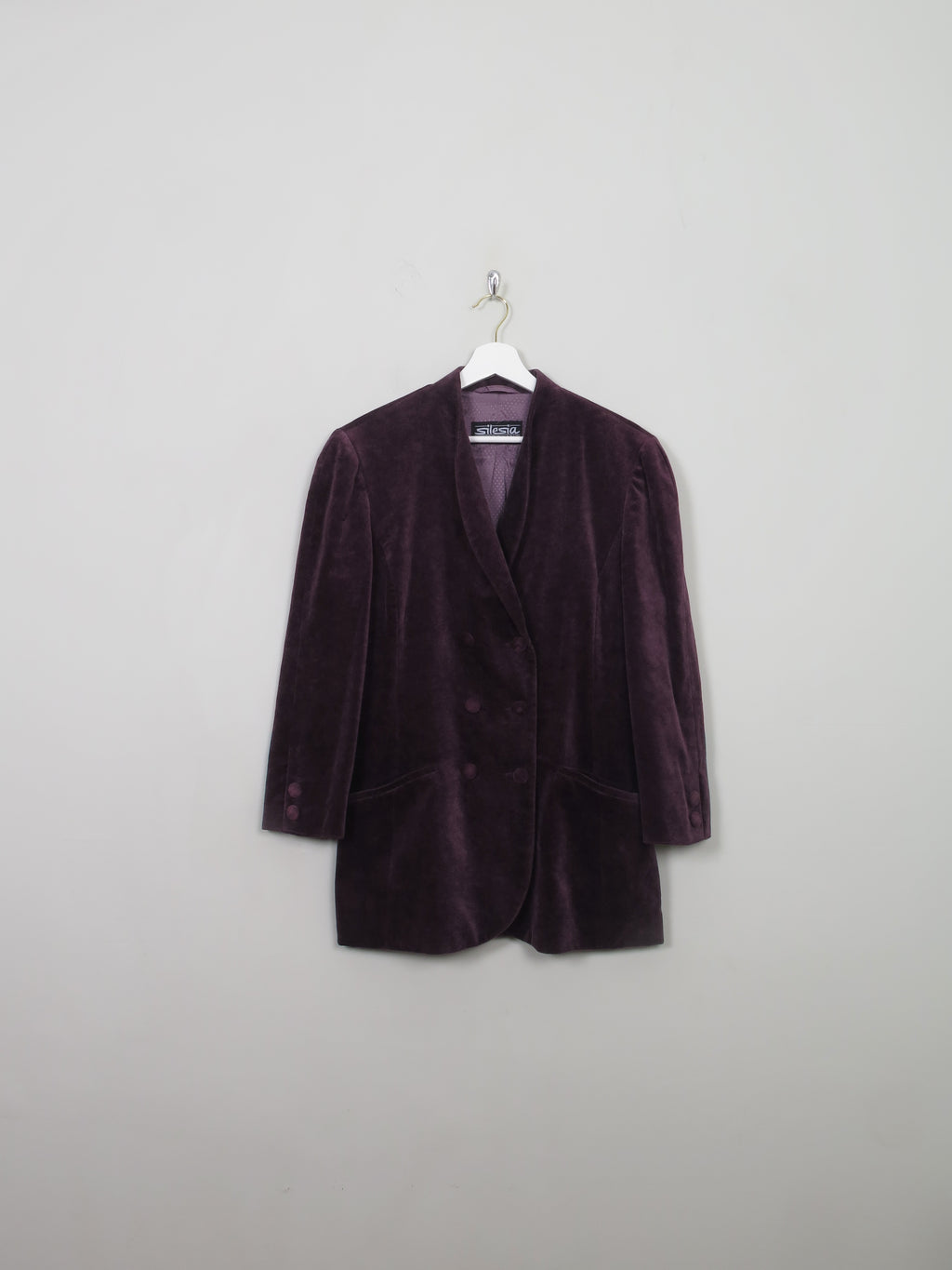 Women's Vintage Purple Velvet Jacket S/M