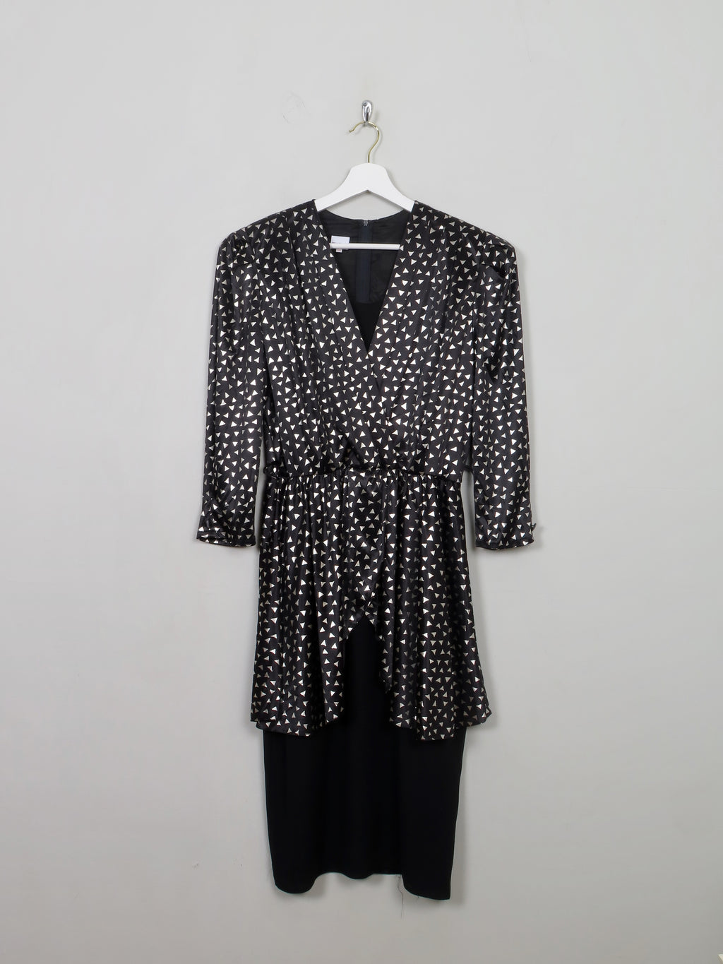 Vintage 1980s Silver & Black Dress S/M