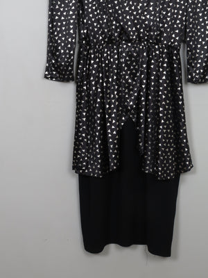 Vintage 1980s Silver & Black Dress S/M - The Harlequin