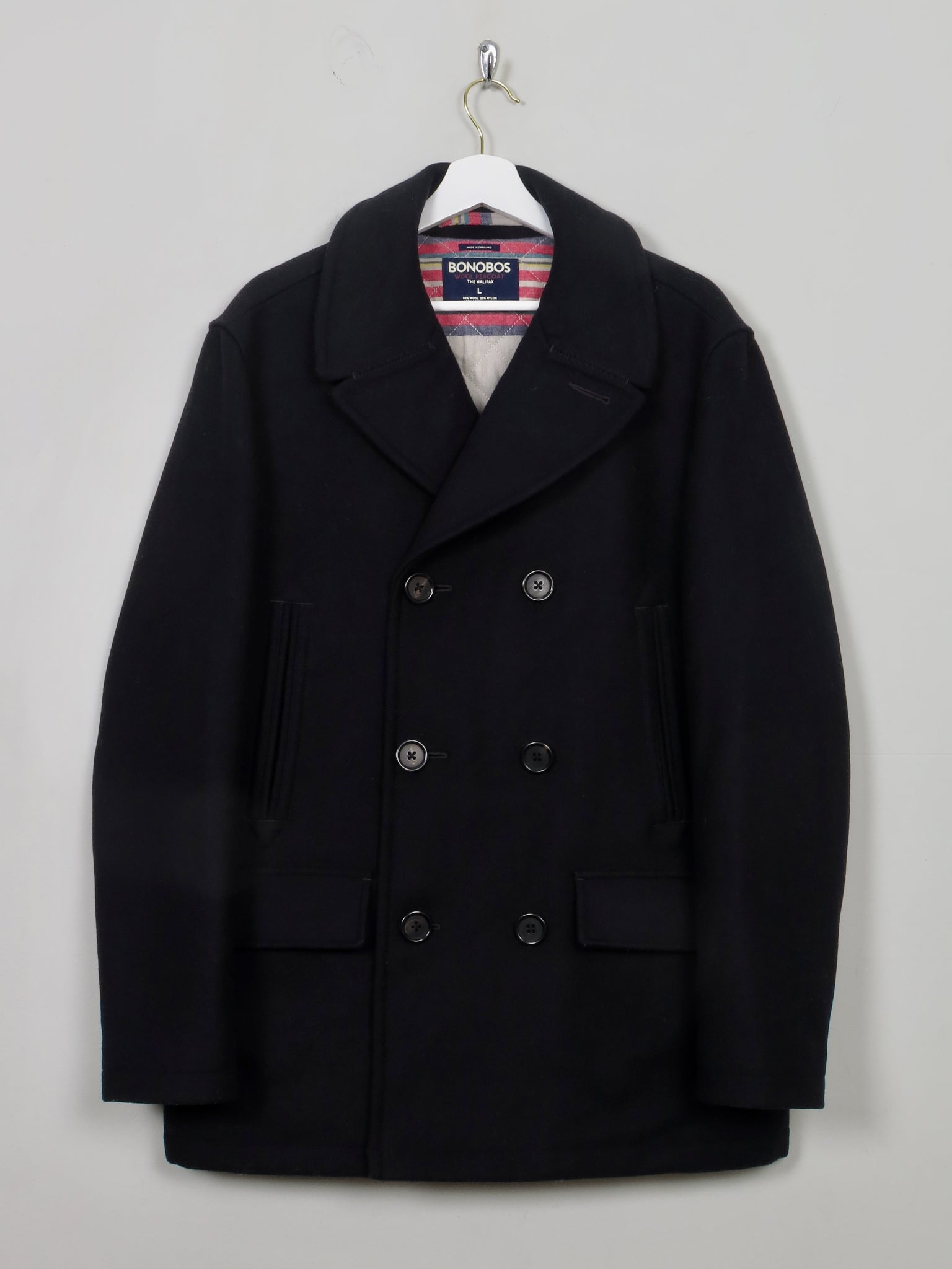 Men's Vintage Style  Navy Bonobos Peacoat L - The Harlequin