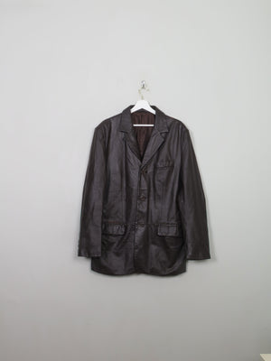 Men's Vintage Brown Leather Jacket Tailored L/42