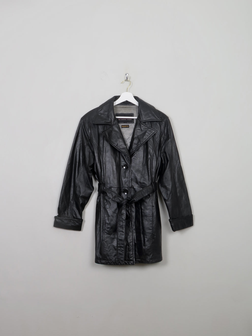 Women's Vintage Black Leather Short Coat S/M - The Harlequin