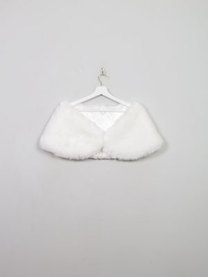 Women's New Ivory Faux Fur Wrap Cape - The Harlequin