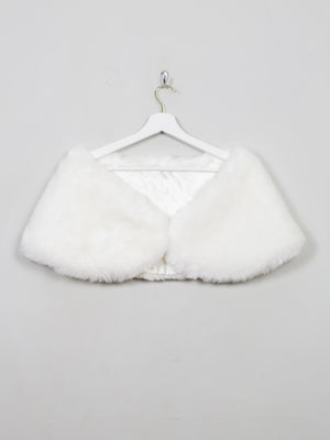 Women's New Ivory Faux Fur Wrap Cape - The Harlequin