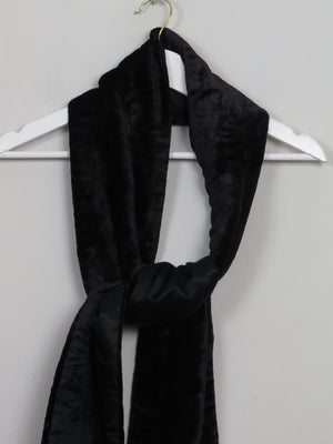 Women's Vintage Black Velvet Long Scarf - The Harlequin