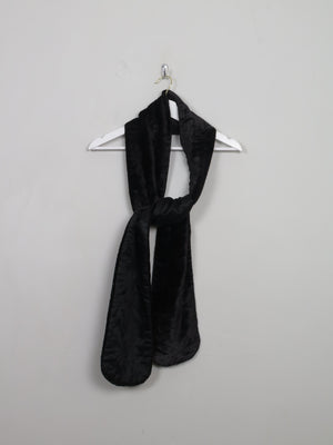 Women's Vintage Black Velvet Long Scarf - The Harlequin