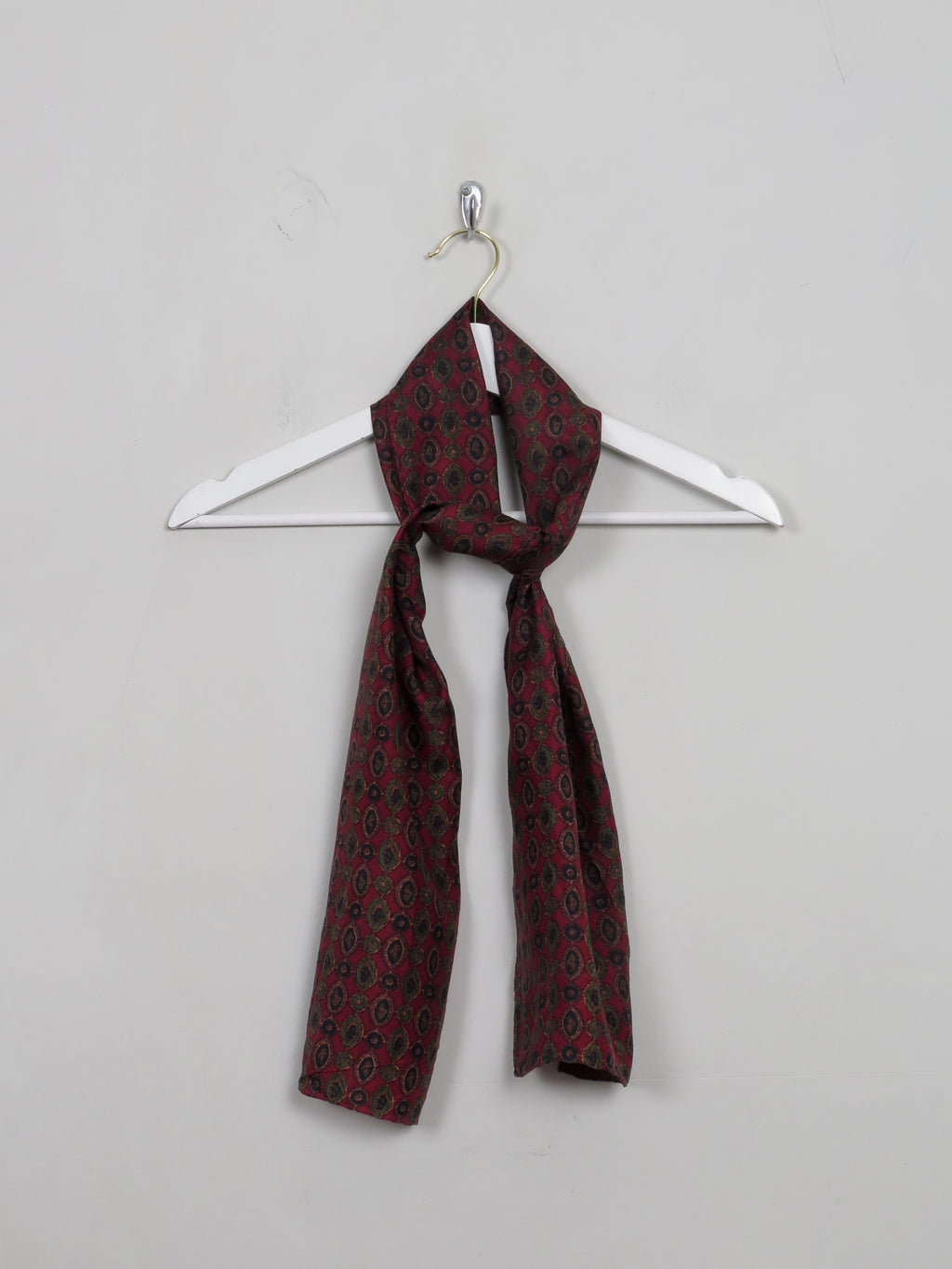 Men's Vintage Wine Patterned Silk Scarf