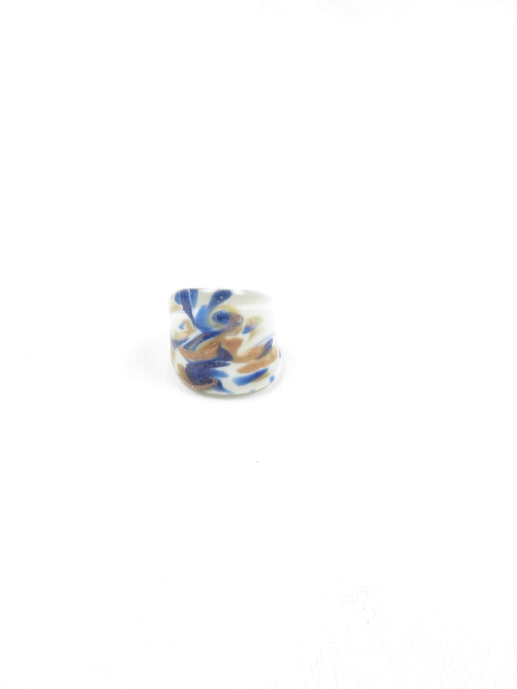 Women's Murano Glass Ring Size R - The Harlequin