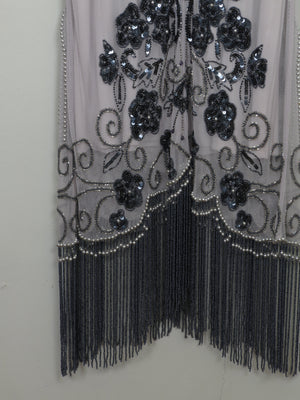 Vintage 1920s Style Grey & Mauve Beaded Dress