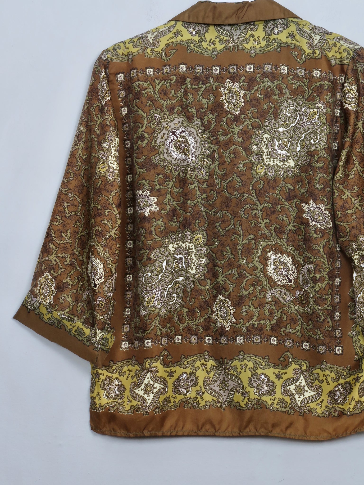 Women's Vintage Green Paisley 1950s Blouse S