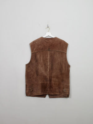 Men's Vintage Suede Austrian Waistcoat XL - The Harlequin