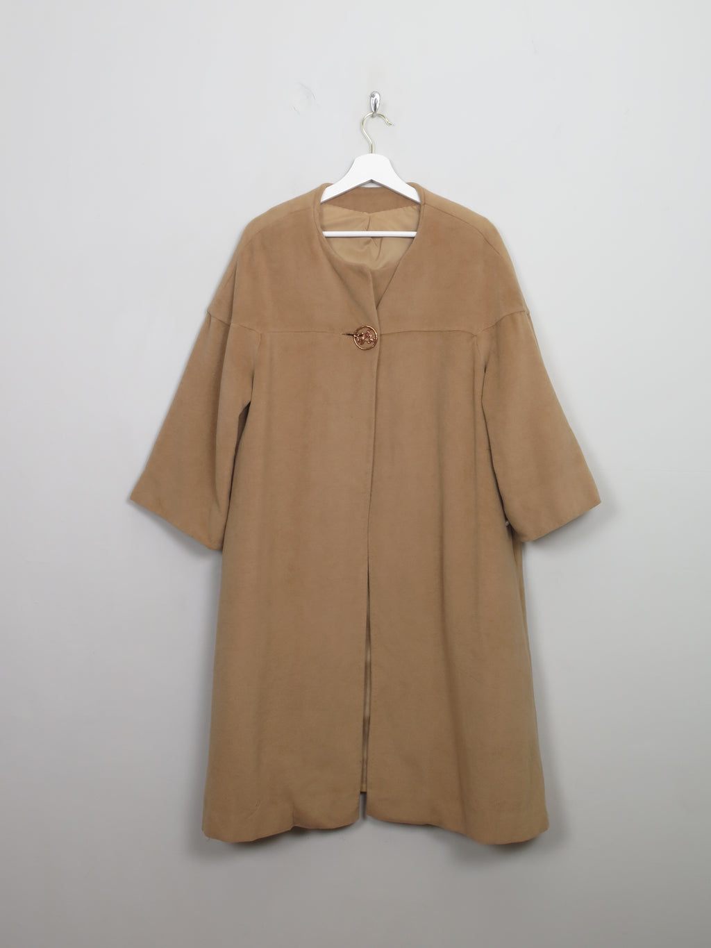 Women's Vintage Camel Cashmere 1950s Coat M