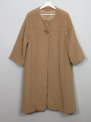 Women's Vintage Camel Cashmere 1950s Coat M