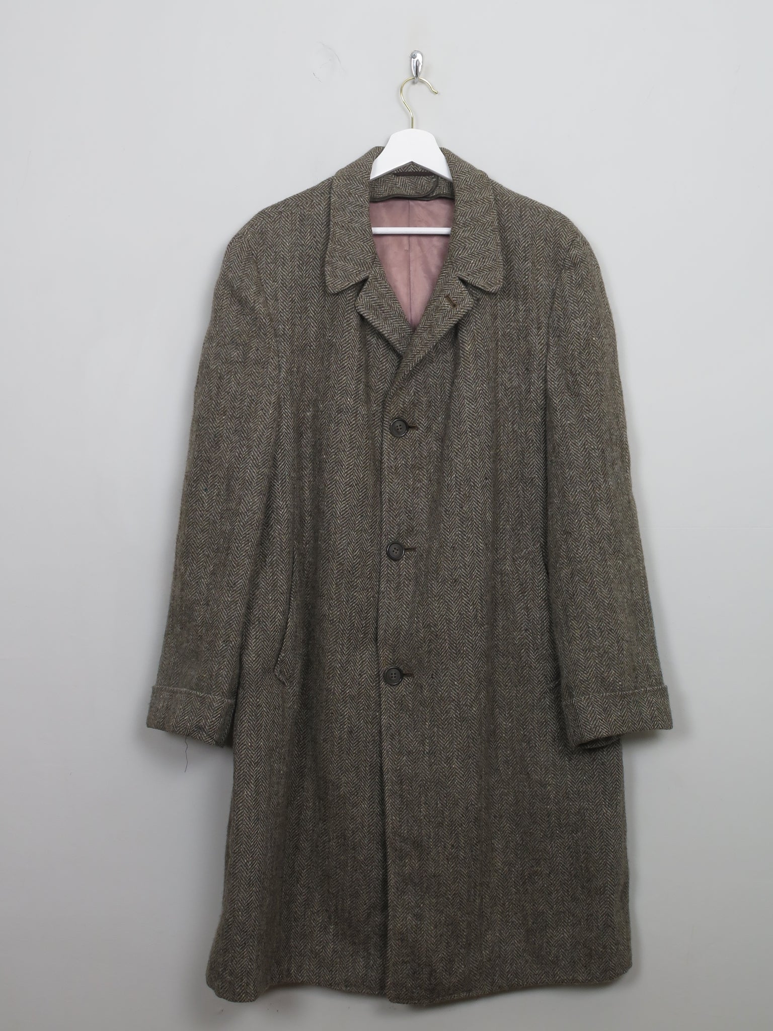 Men's Vintage Green Tweed Coat L