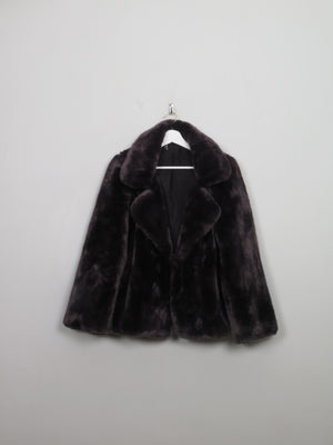 Women's Vintage Style Faux Fur Mauve Grey M