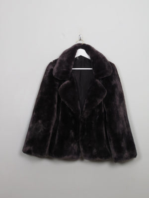 Women's Vintage Style Faux Fur Mauve Grey M