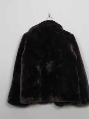 Women's Vintage Style Faux Fur Mauve Grey M