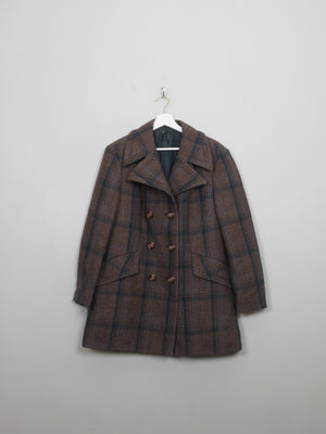 Women's Vintage Wool Check Short Coat L