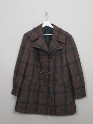 Women's Vintage Wool Check Short Coat L