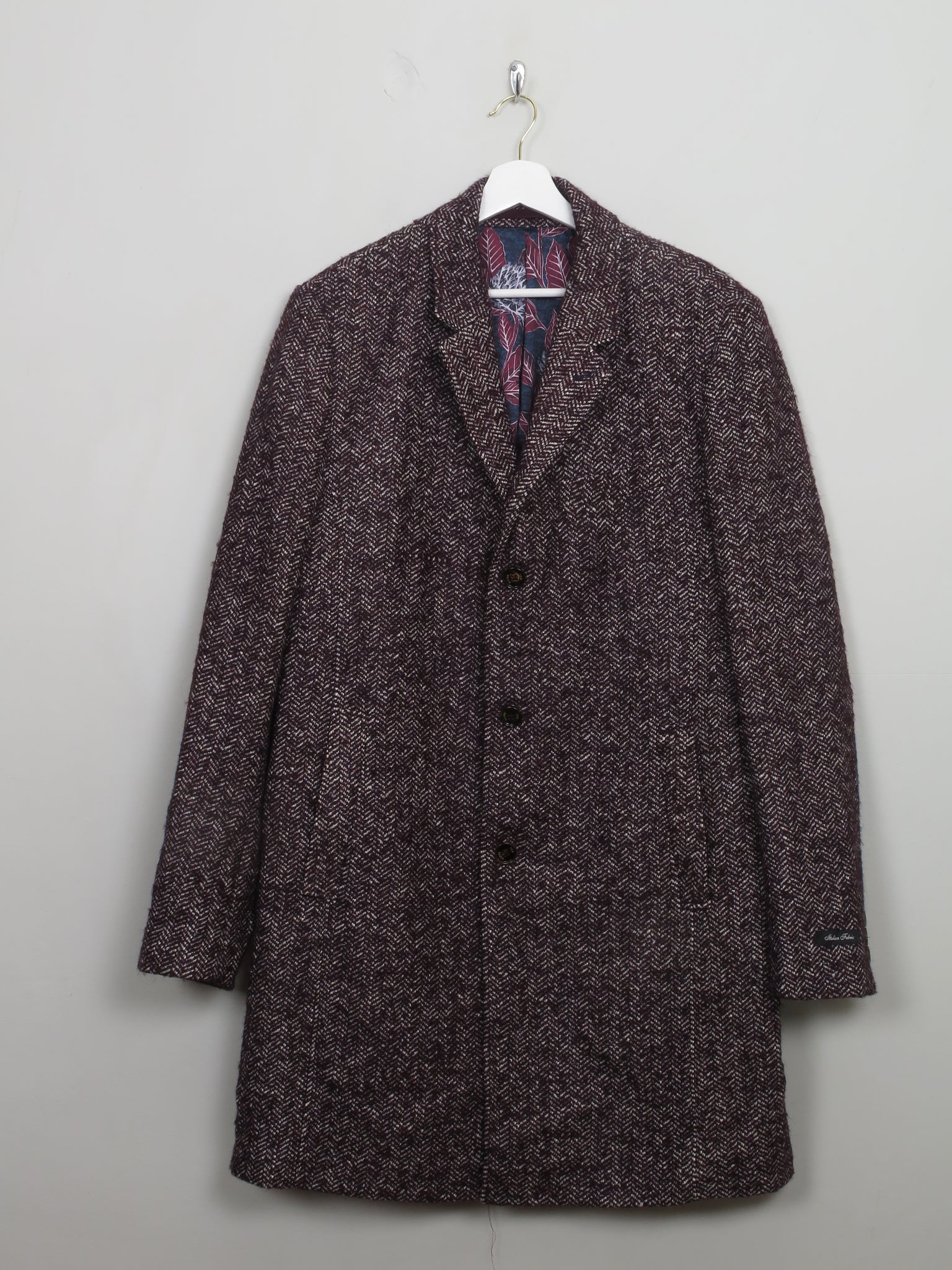 Men's Vintage Style Ted Baker Mohair Herringbone Coat XL/XXL/6