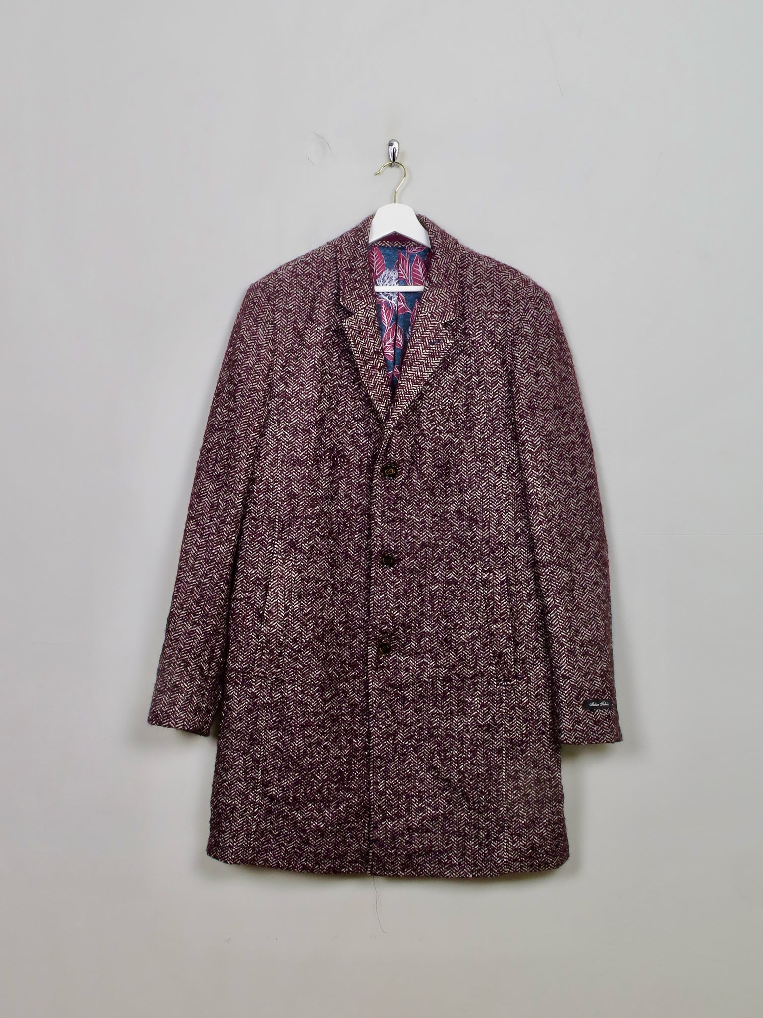 Men's Vintage Style Ted Baker Mohair Herringbone Coat XL/XXL/6