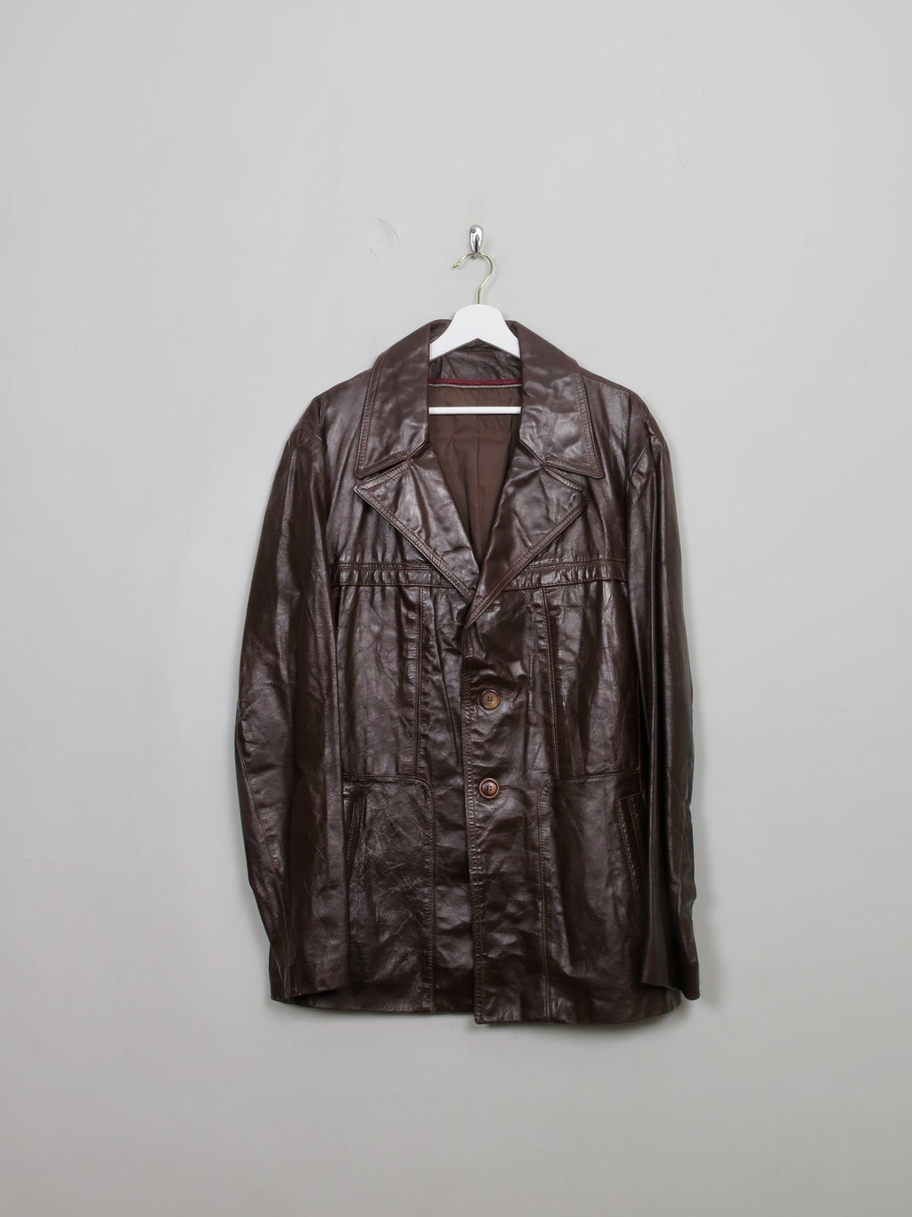 Men's Vintage Burgundy  Leather Jacket L