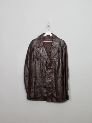 Men's Vintage Burgundy  Leather Jacket L