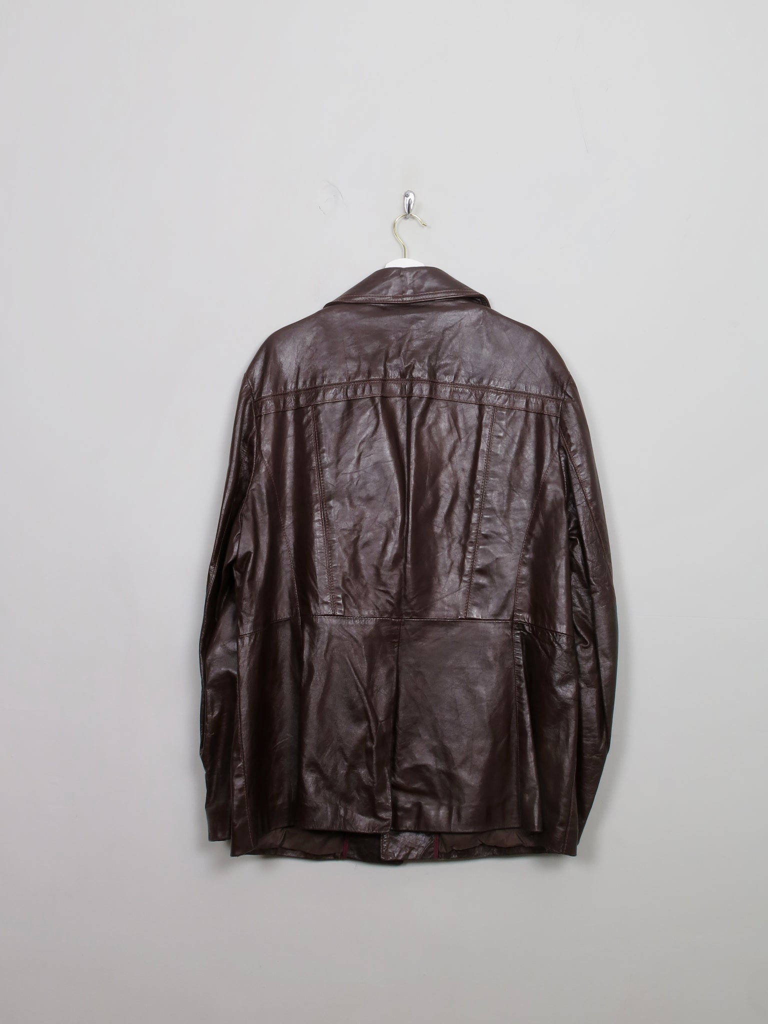 Men's Vintage Burgundy  Leather Jacket L - The Harlequin